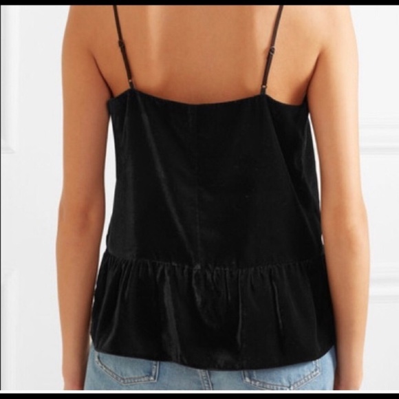 J.Crew black velvet ruffle peplum cami size 6 - Picture 2 of 8